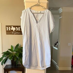 Blue and White Striped Dress